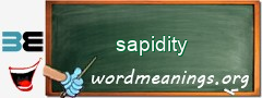 WordMeaning blackboard for sapidity